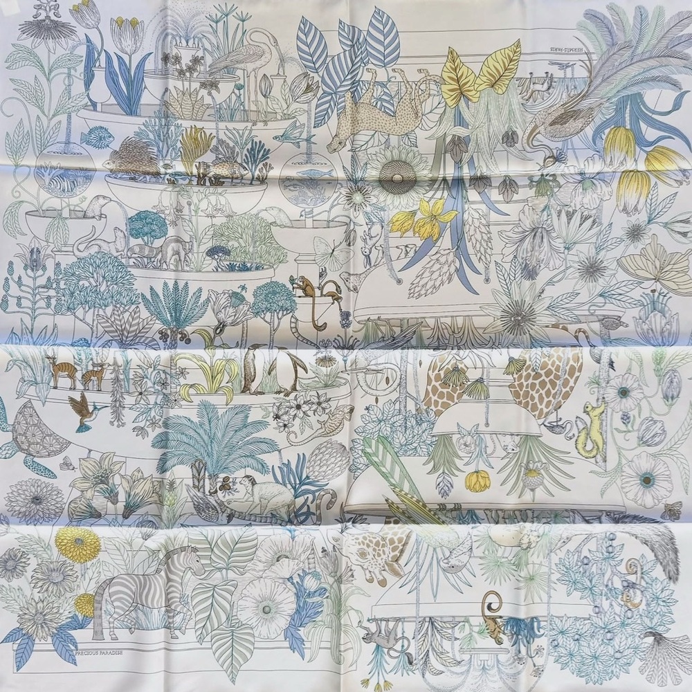 BNIB Hermès Precious Paradise 90cm silk twill scarf